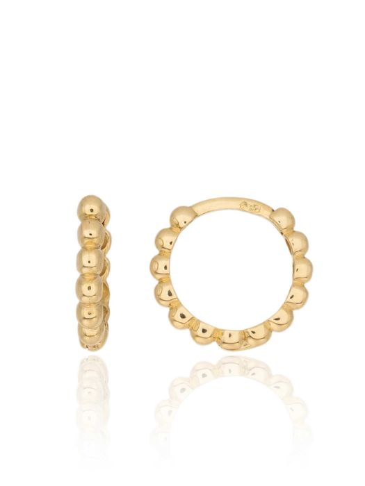 Złote kolczyki 585, koła z kuleczek 13 mm