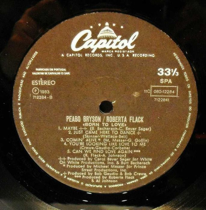Roberta Flack Peabo Bryson /- Born To Love - LP - 33 RPM - 12" - 1983