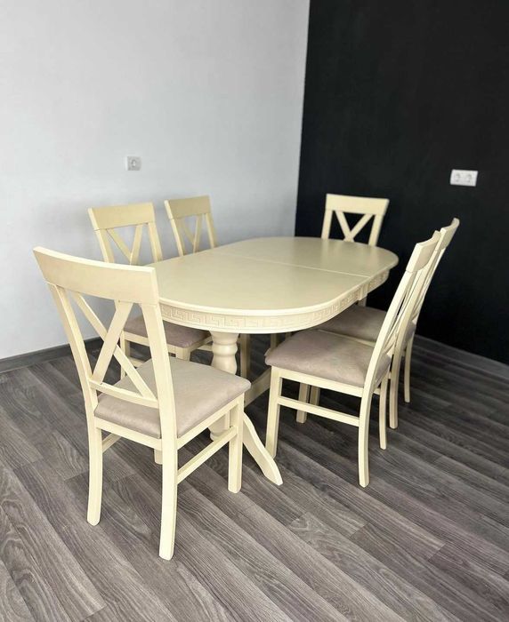 Обідній комплект стіл, Стільці, Стол и стулья,Дерев'яні меблі, Кухонні