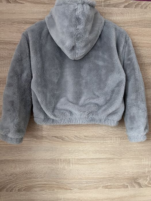 Szara bluza Polar miś z kapturem 146 152