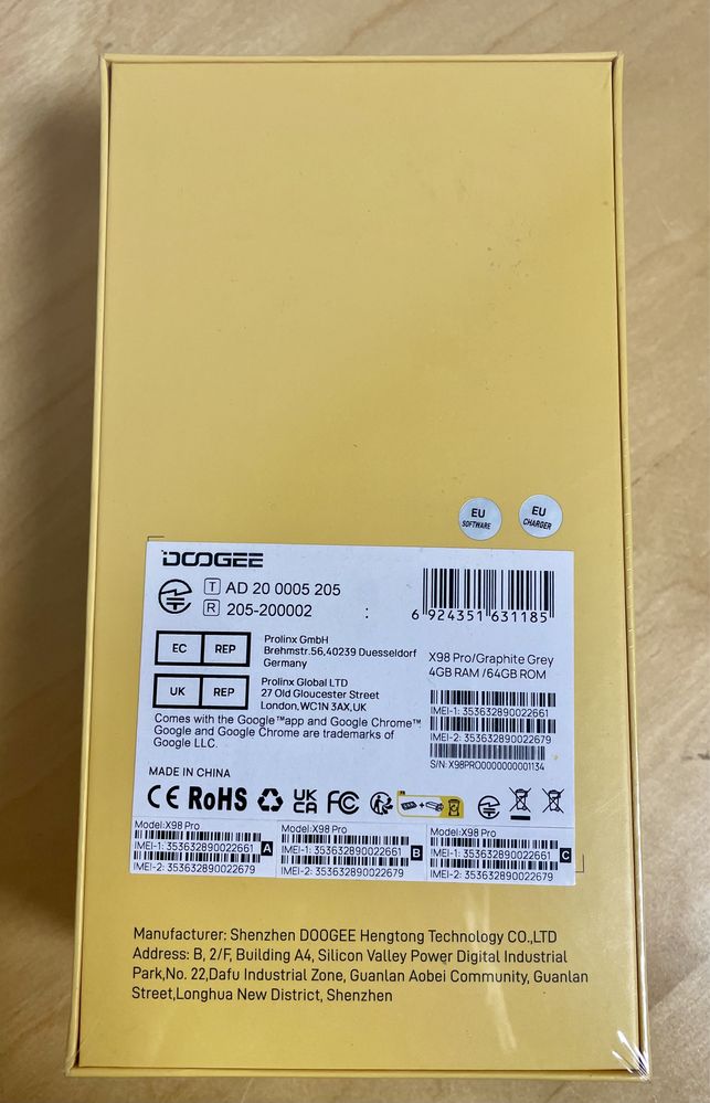 Doogee X98 Pro, 4GB RAM + 64GB ROM