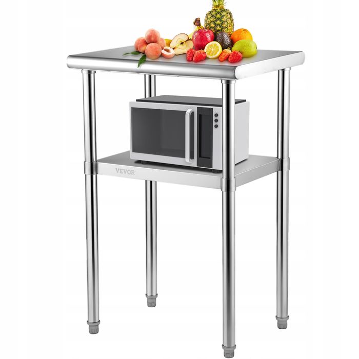 VEVOR komercyjny stół ze stali nierdzewnej 61X45 7X91 4 cm solidny