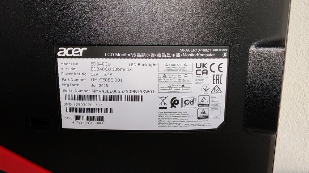 Monitor Acer 34" ED340CU