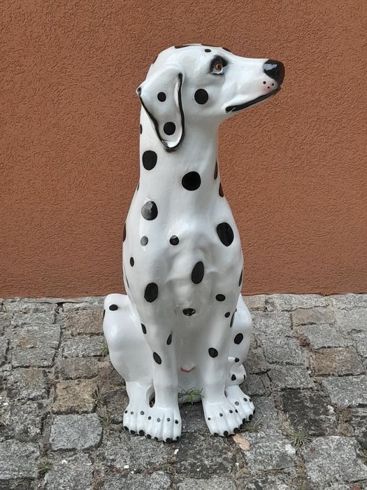 CÃO de Loiça Dálmata Grande 80 cm - cerâmica feito em PORTUGAL novo