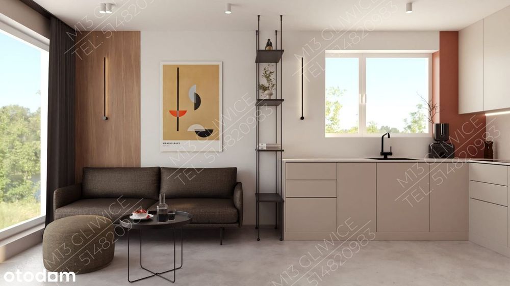 2-pokojowy apartement z tarasem w centrum Gliwic - Moniuszki 13 - Widok 3