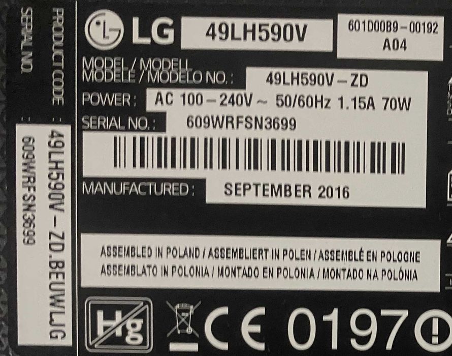 Peças TV LG 49LH590V EAX66851.401 EAX66873.003 Testadas