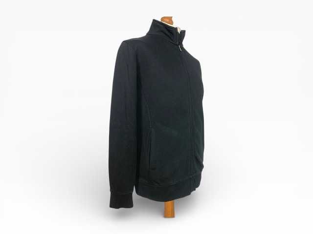Bluza Dressmann M Czarna Rozpinana Suwak Bawełna Stójka Basic Casual Minimal