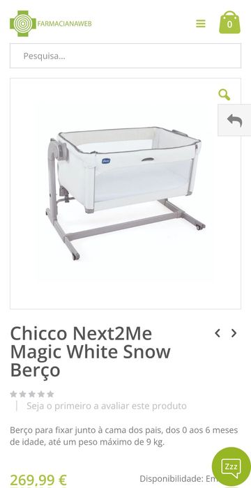 Berço Chicco Next2Me Magic – White Snow (Excelente Estado!)
