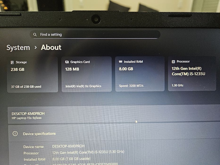 Hp Laptop 15s Intel Core I5 1235U 12th geração