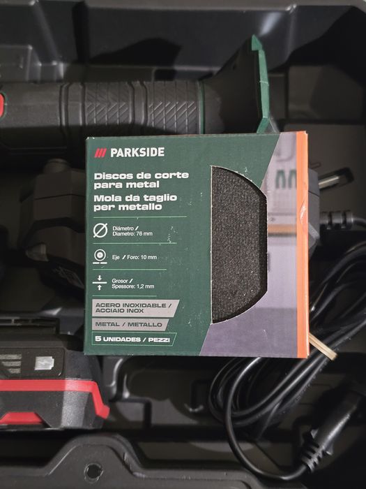 Mini retificadora angular 20v parkside