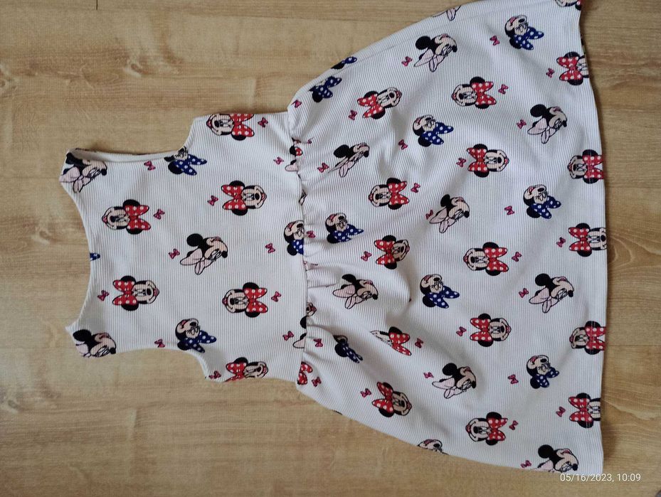 Sukienka myszka Miki Minnie biała 110/116 4-6 lat H&M