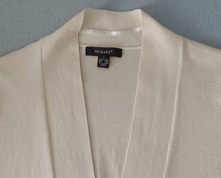 Długi sweter bez zapięcia/kardigan w kolorze śmietanki