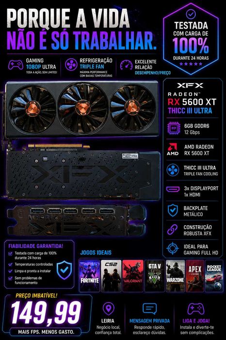 Placa Gráfica XFX RX 5600 XT THICC III ULTRA