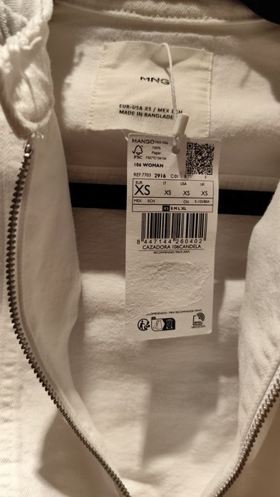 Casaco ganga curto Mango novo com etiqueta