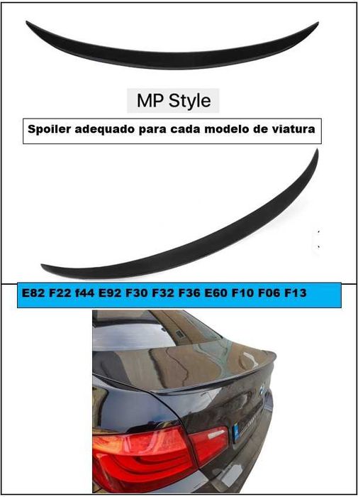 Spoiler aileron lip mala M Performance Style preto vários modelos BMW