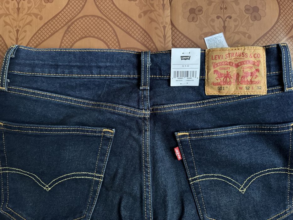 Levis slim 511 original 32/32 джинсы темно-синие мужские новые