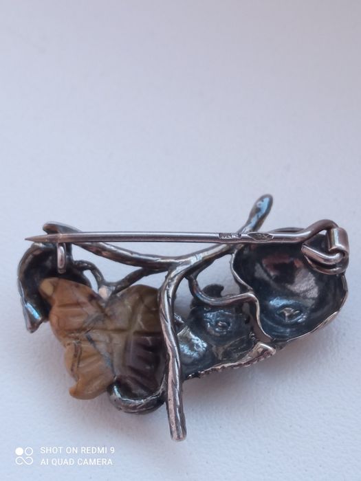 Broszka srebrna autorska sygnowana