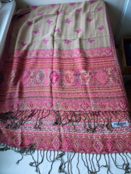 Unikatowy, duży szal 100% pashmina
