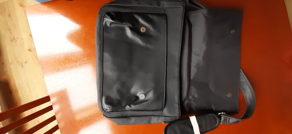 Torba na ramię na laptopa męska czarna Lanetti