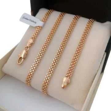 Pozłacany 18k złotem łańcuszek Bismark 60cm 4mm GWARANCJA!