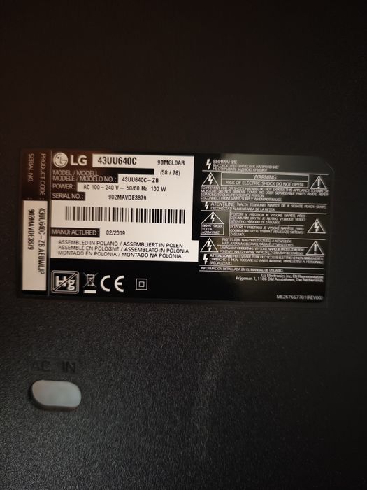 Placas TV LG 43UU640C