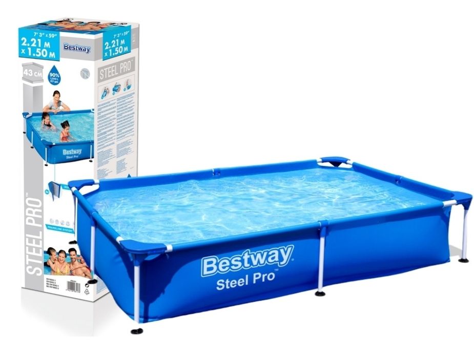 Basen bestway steel Pro 2.21x1.50×.43 z pompą i akcesoriami