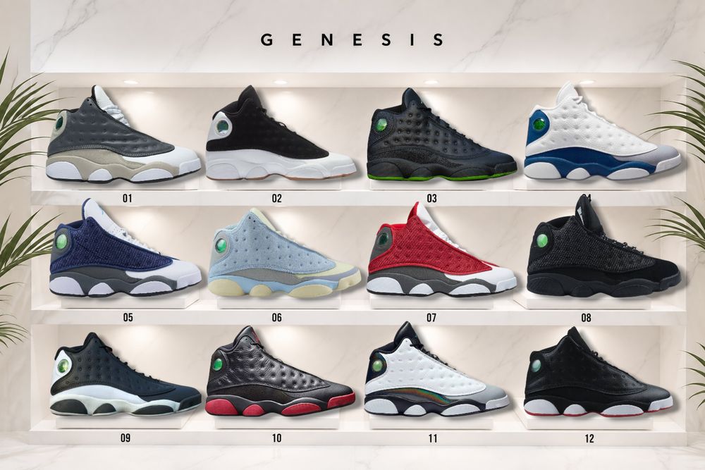 Nike air jordan 13 retro black/blue/white/red 36-45
