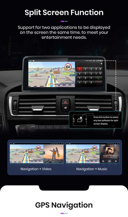 Rádio Android BMW Serie 3/4 F30 F31 Carplay GPS 4/64GB 4G 8-core NOVO