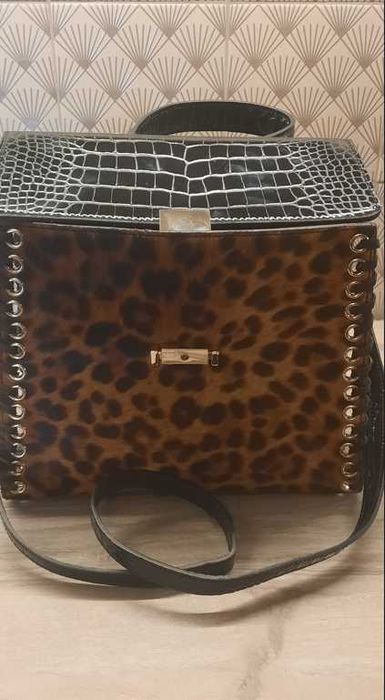 Uterque/Massimo Dutti torebka do ręki, na ramię panterka nowa