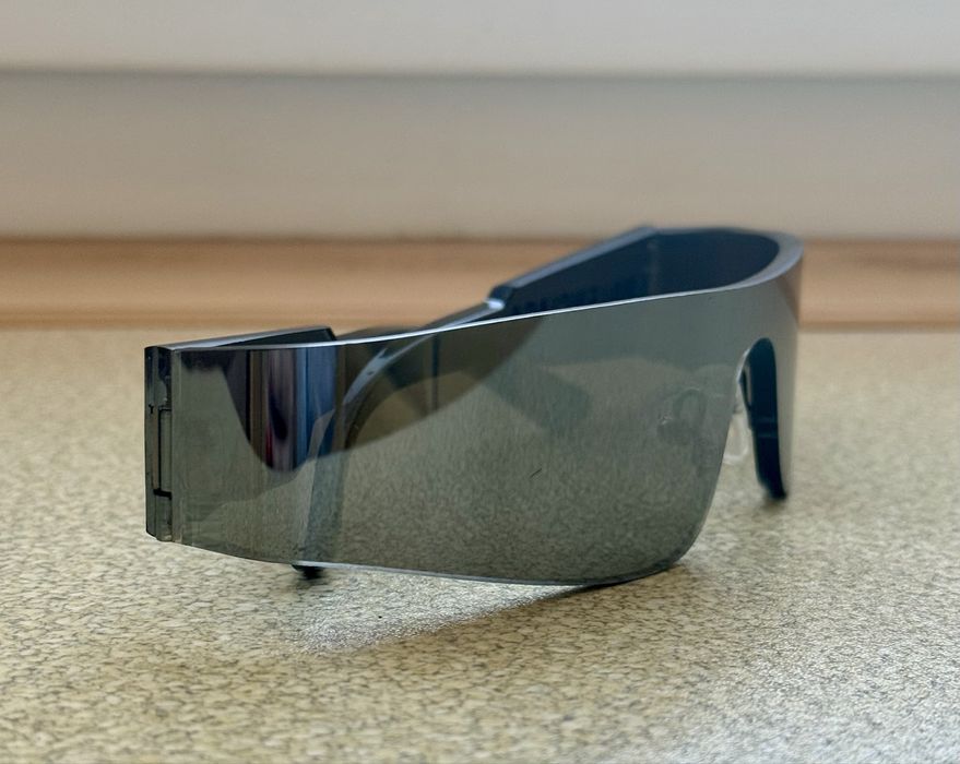 Balenciaga Mono Rectangle Sunglasses Black/ Dark Graphite - Shield