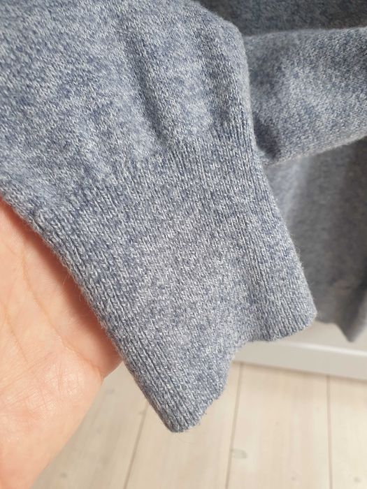 Niebieski szary sweter bawełniany kaszmir Superdry L