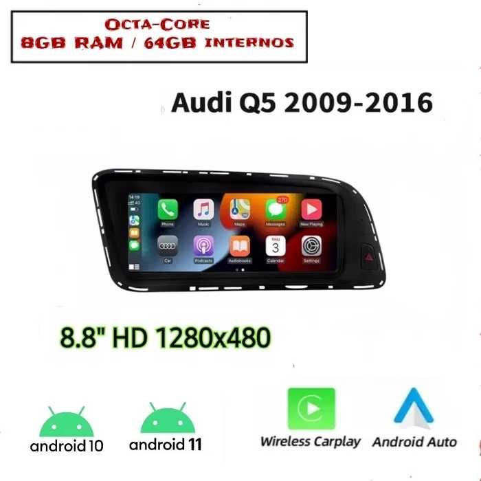 Ecrã 8.8" Android 10 e Apple CarPlay Octa-Core 4GB RAM Audi A4 A5 Q5