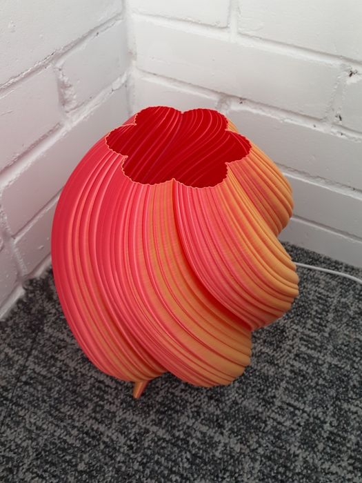 Настільна лампа нічник 30 см червоно-золота з лампою та шнуром