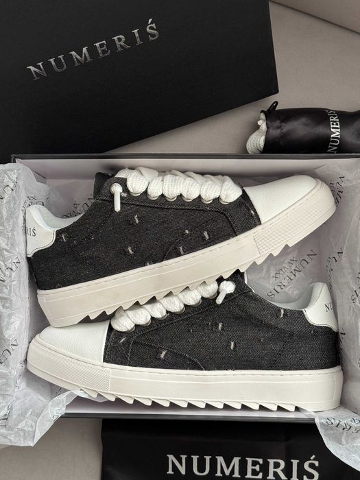 Кеди Numeris Black White Denim | кросівки Нумеріс Денім чорні текстиль