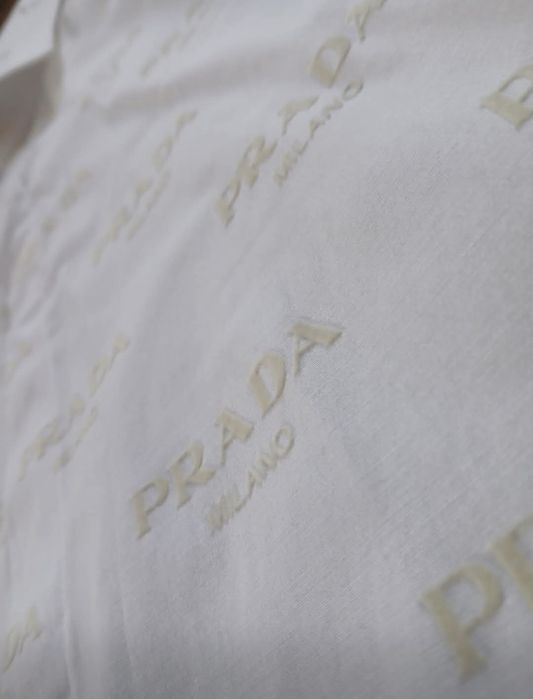 Biała koszula męska logowana