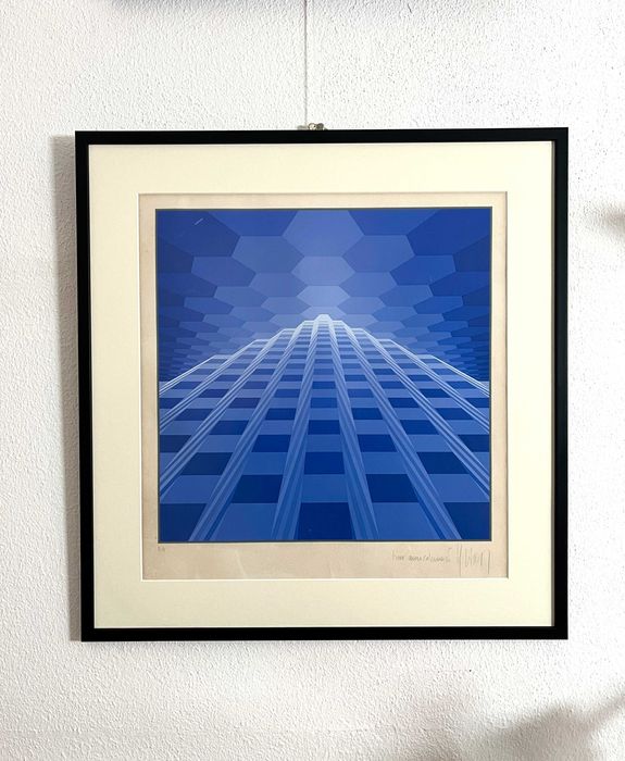 Serigrafia de Yvaral Jean-Pierre Vasarely Horizon Pyramidal