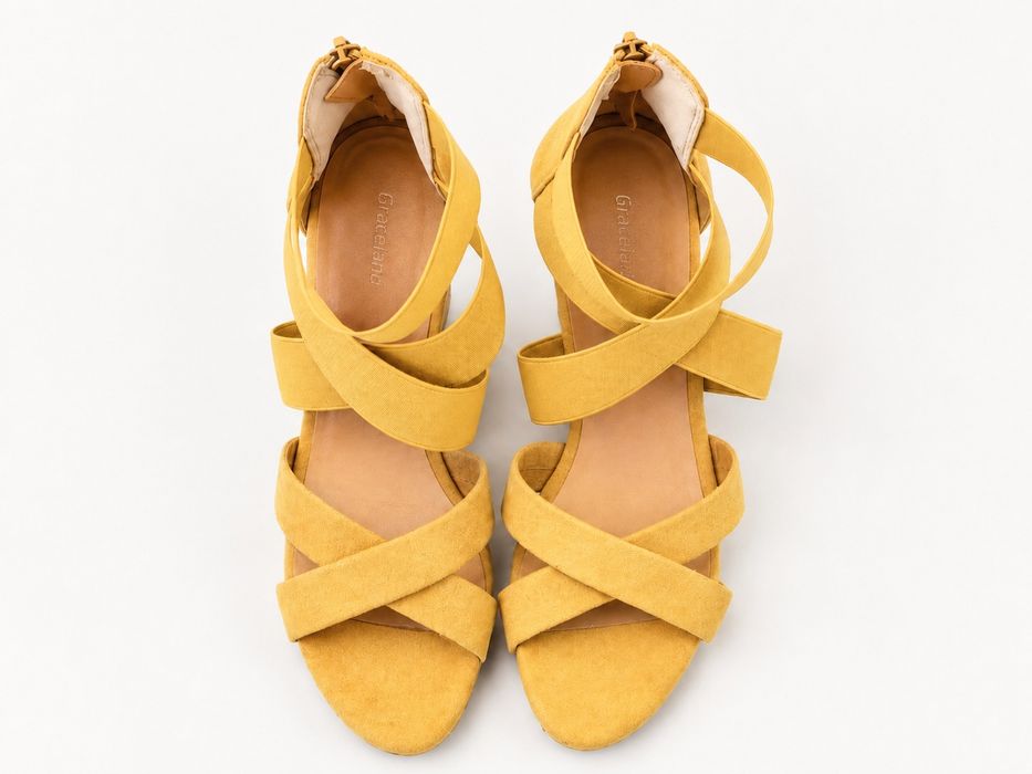 Buty na koturnach żółte Graceland