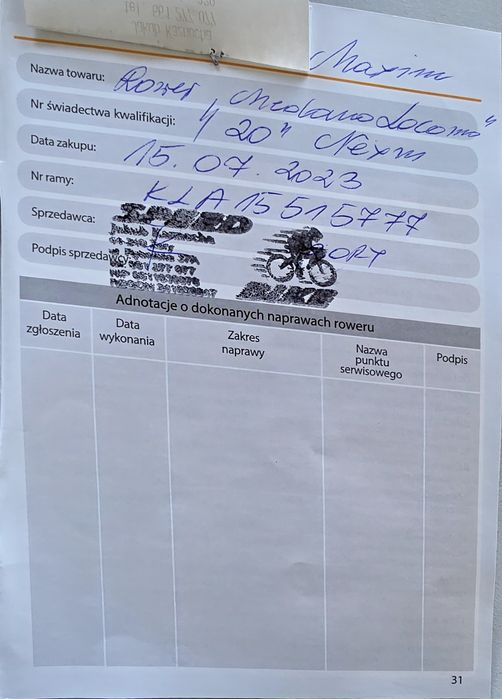 Rower składak ZASADA Bikes Maxim