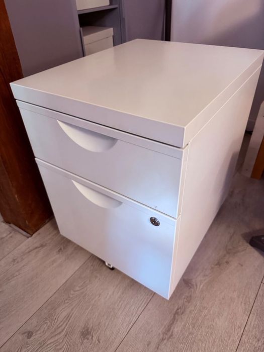 TROTTEN Komoda na kółkach, 2 szuflady, biały