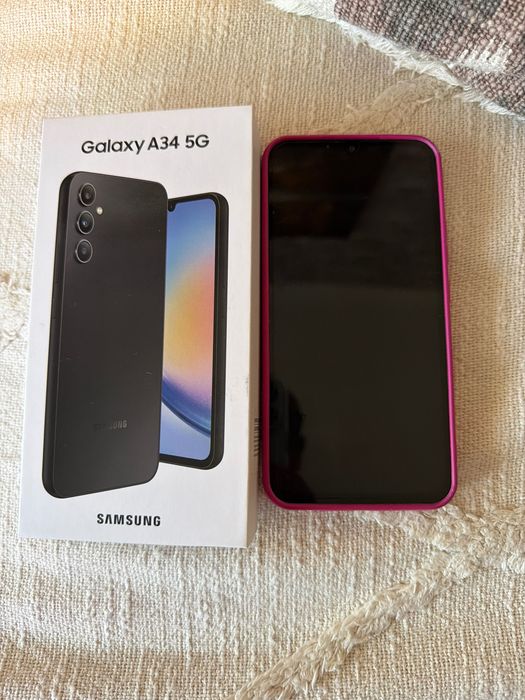 Samsung a 34 com cartão memorial de 32 gb e 4capas em bom estado