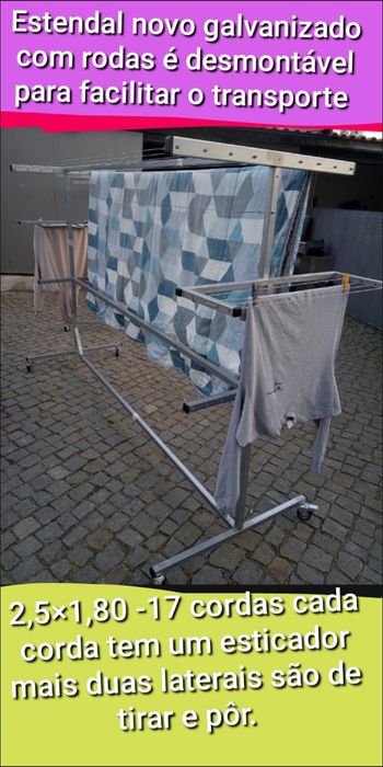Estendais novos galvanizados com rodas, apartir de 80€