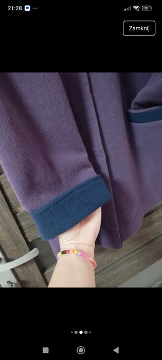 Płaszcz damski śliwkowy wełniany