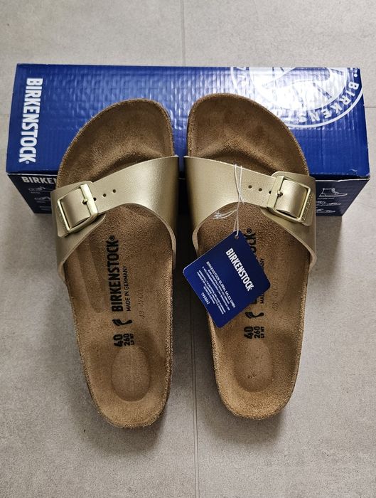 Klapki Birkenstock MADRID BF Złote rozm. 40  NARROW 1016107