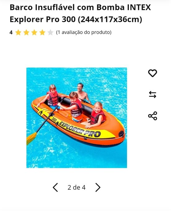 Barco inflável  usado 1 vez