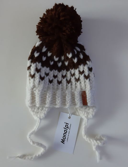 Czapka dziecięca wełniana 100% alpaka Monalpi DUO Handmade