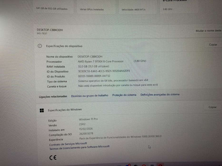 Pc gamer+ecrã+teclado+rato