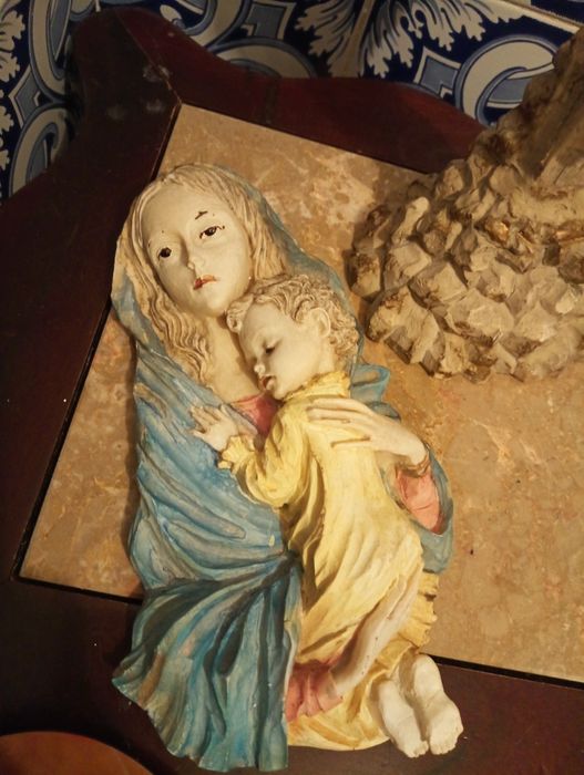 Estatuetas religiosas Marfinite? - Cristo na Cruz / Maria