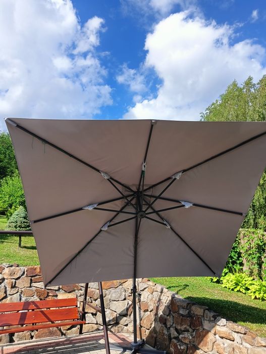 Parasol ogrodowy 3x3 szary