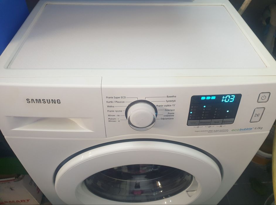 Pralka Samsung 6 kg Ecobubble szklane Slim oczko
