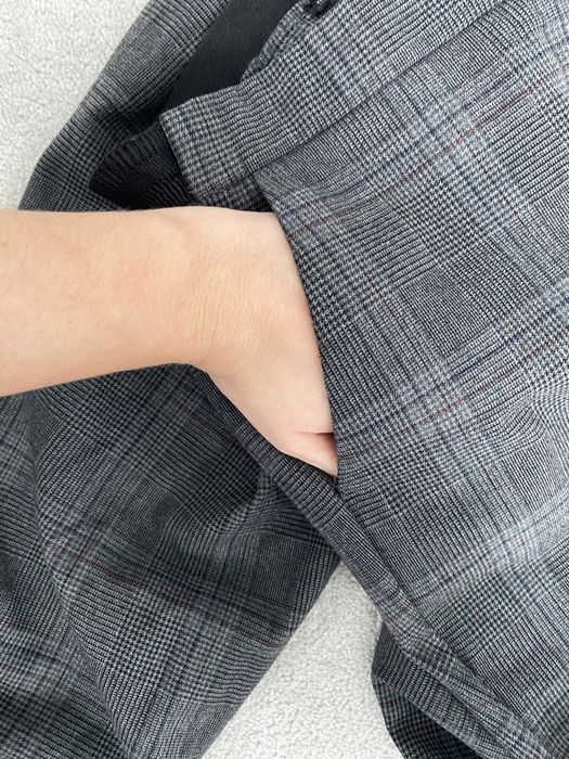 Szare spodnie w kratkę rozmiar 38 M zara